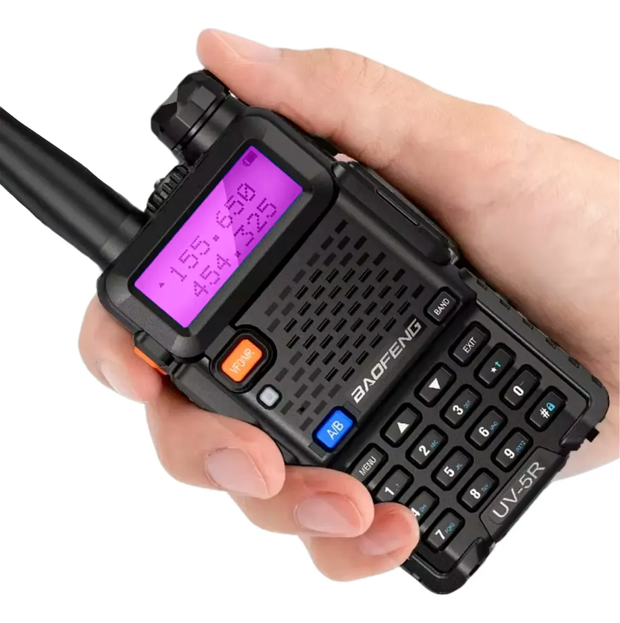 Radio Baofeng UV-5R — Doble banda, 128 canales, linterna y radio FM